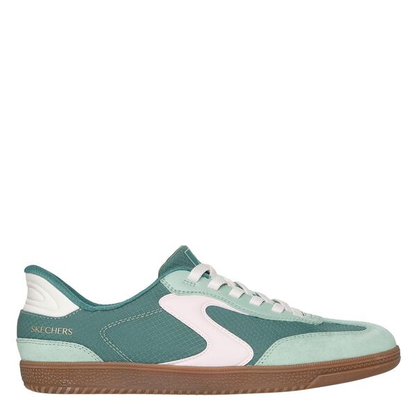 スケッチャーズ レディース シューズ スニーカー オーバーレイ スエードクロス なめし革 Skechers Duraleather \u0026 Suede Overlay Bungee Low-Top Trainers Womens Mint ペパーミント