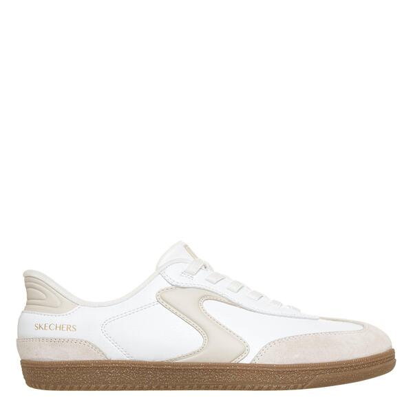 スケッチャーズ レディース シューズ スニーカー オーバーレイ スエードクロス なめし革 Skechers Duraleather \u0026 Suede Overlay Bungee Low-Top Trainers Womens White/Neutral 白いこと
