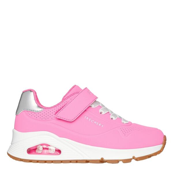 スケッチャーズ レディース シューズ スニーカー なめし革 Skechers Women\u0027s Duraleather Gore and Strap Low-Top Trainers Hot Pink/Silver サクラ色