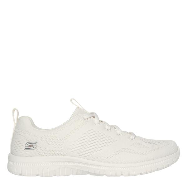 スケッチャーズ レディース シューズ スニーカー メッシュ スピード競技 Skechers Engineered Mesh Lace-Up W Memory F Slip On Trainers Womens Off White 象牙色