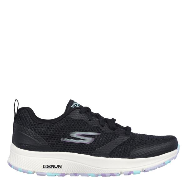 スケッチャーズ レディース シューズ スニーカー メッシュ スピード競技 Skechers Circular Mesh Lace Up W Marbled Rub Slip On Trainers Womens Black/Lavender 黒いこと