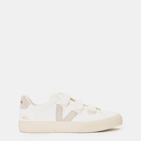 ヴェジャ レディース シューズ スニーカー なめし革 Veja Women\u0027s Recife Leather Velcro Courtrainers White/Natural 白いこと