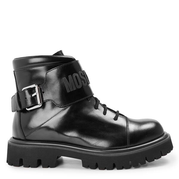 モスキーノ メンズ シューズ ブーツ・レインブーツ Moschino Men's Biker Boots Black ブラック|ReVida 店