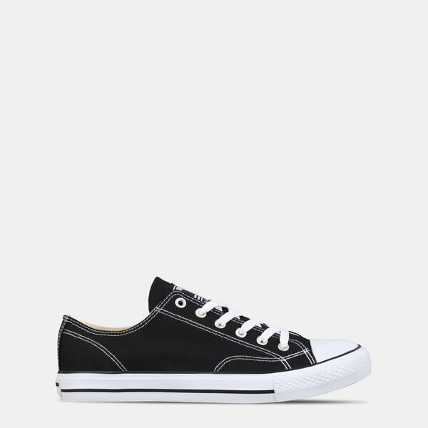 ソウルカル メンズ シューズ スニーカー SoulCal Canvas Low Trainers Mens Black/White ホワイト｜ReVida 店