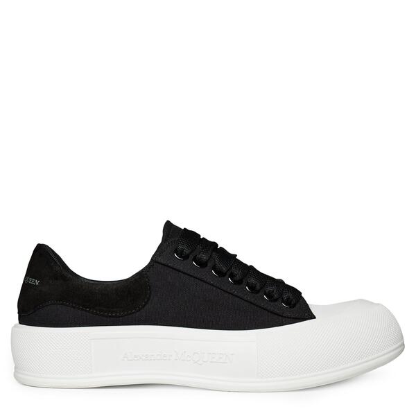 アレキサンダー・マックイーン レディース シューズ スニーカー スピード競技 Alexander McQueen Deck Lace Uplimsoll Trainers Blk/Wht 1070