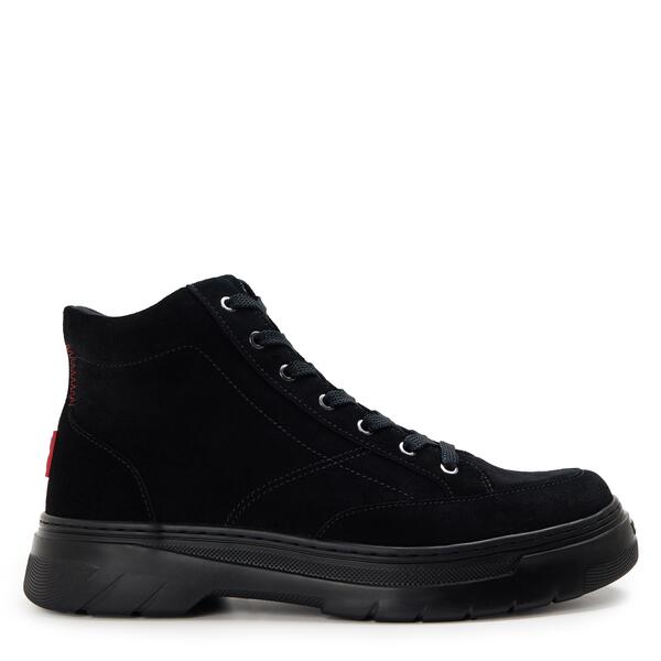 フューゴ メンズ シューズ スニーカー Hugo Men\u0027s Urian Derb Casualow-Top Trainers Black 黒いこと