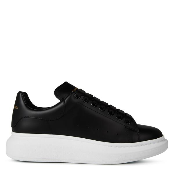 アレキサンダー・マックイーン メンズ シューズ スニーカー なめし革 Alexander McQueen Men\u0027s Oversized Leather Trainers Blk/Wht 1000