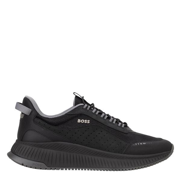 主任者 メンズ シューズ スニーカー ロゴタイプ Boss Mens BOSS Runner Logo Trainers - Streamlined TTNM EVO Design Black 005 黒いこと