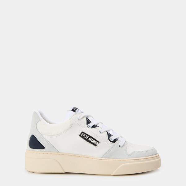 スティーブ マデン メンズ シューズ スニーカー Steve Madden Men\u0027s Kingpin Low-Top Trainers White/Navy 白いこと