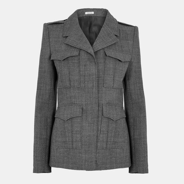 アレキサンダー・マックイーン レディース アウター 上衣・上衣 スポーツジャケット Alexander McQueen Women\u0027s Alex City Structured Tailored Blazer Grey 薄墨色