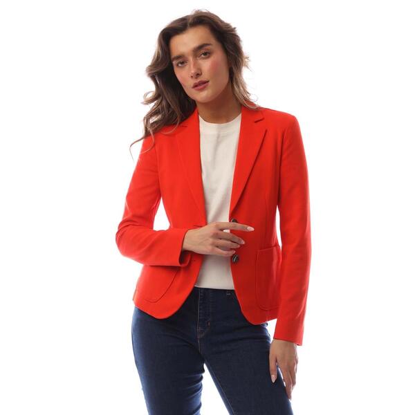 ボス レディース アウター ジャケット・ブルゾン ブレザー Boss Women's Black Single Breasted Viscose Long Sleeve Blazer Bright Orange オレンジ｜ReVida 店