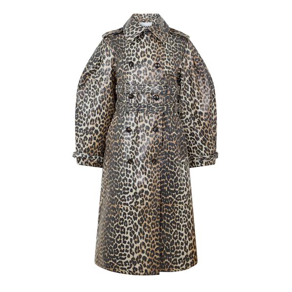 ガニー レディース アウター 上衣・上衣 厚地の外套 Ganni Women\u0027s Laminated Canvas Trench Coat Almond Milk