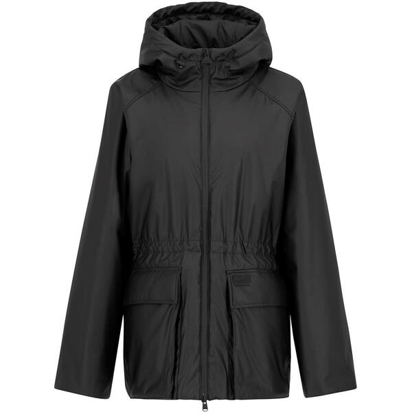 バブアー レディース アウター 上衣・上衣 Barbour International Women\u0027s Jourdaine Wateresistant Hooded Rain Anorak Black 黒いこと