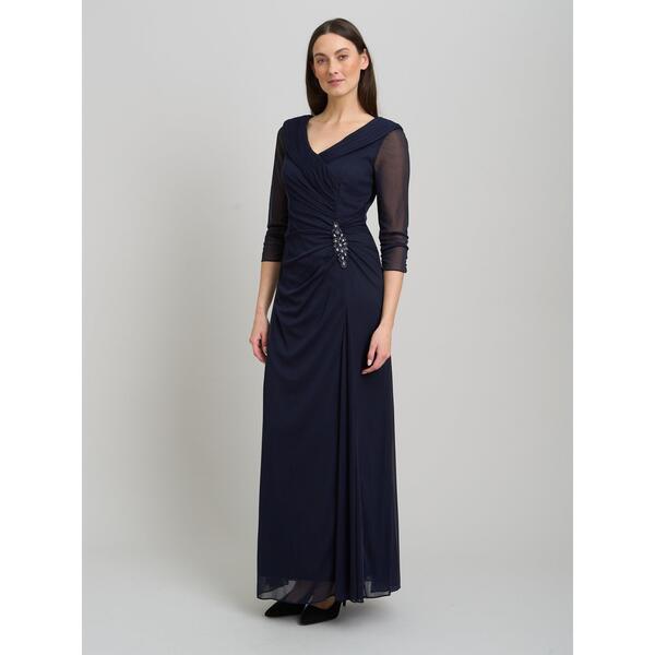 ジーナバッコーニ レディース トップス 衣装 マキシ Gina Bacconi Georgina Maxi Portrait Collar Dress Navy 米国海軍