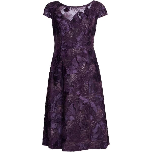 ジーナバッコーニ レディース トップス 衣裳 御花柄 御花 Gina Bacconi Abella Illusion Jewel Floral Dress Eggplant