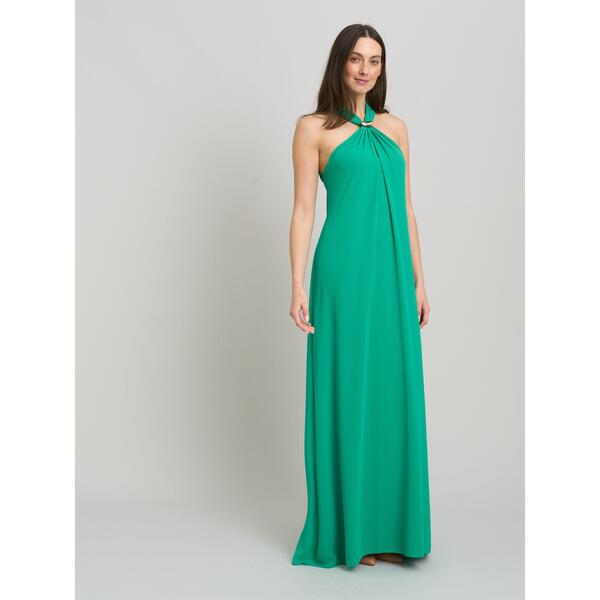 ジーナバッコーニ レディース トップス 衣装 シフォン マキシ Gina Bacconi Marcie Chiffon Tie Neck Maxi Dress Emerald エメラルド