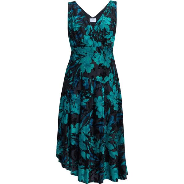 ジーナバッコーニ レディース トップス 衣裳 A 伝達ルート 御花柄 MIDI 御花 Gina Bacconi Women\u0027s Beth Floral Midi A-Line Dress Black / Blue 黒いこと