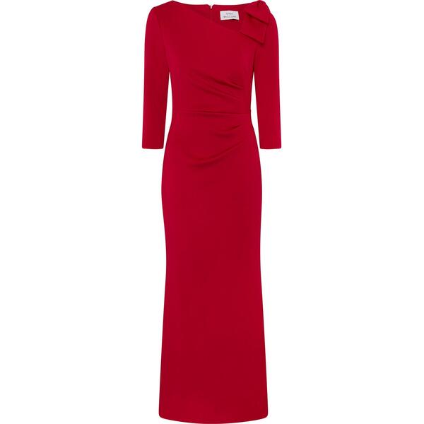 ジーナバッコーニ レディース トップス 衣装 マキシ Gina Bacconi Thia One Shoulder Bow Detail Maxi Dress Ruby ルビー