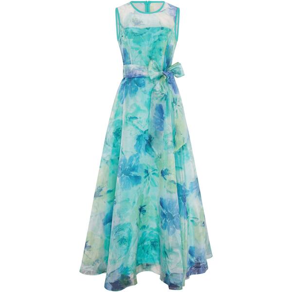 ジーナバッコーニ レディース トップス 衣装 刷り上げる マキシ Gina Bacconi Amy Printed Organza Maxi Dress Green 緑であること