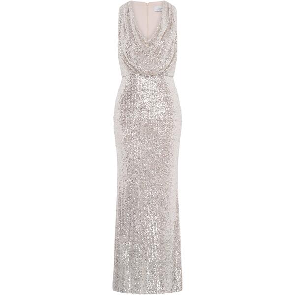 ジーナバッコーニ レディース トップス ワンピースパンコール マキシ Gina Bacconi Terri Sequin Maxi Dressilver しろがね色