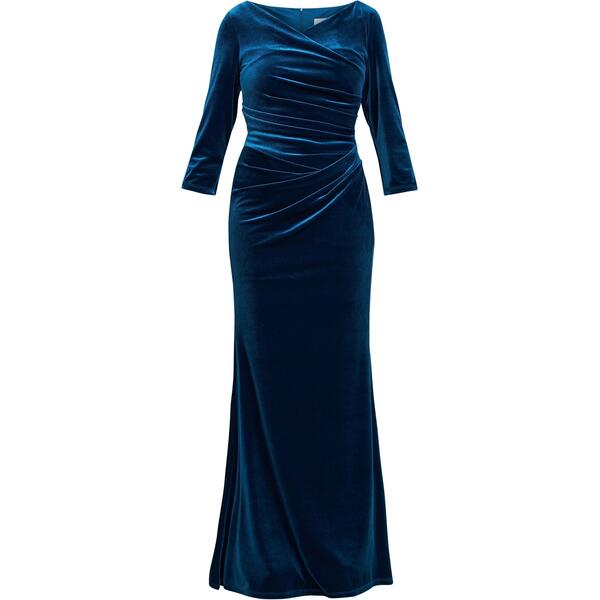 ジーナバッコーニ レディース トップス 衣装 天鵞絨 マキシ Gina Bacconi Sophie Velvet Maxi Dress With 3/4 Sleeve Teal ティール