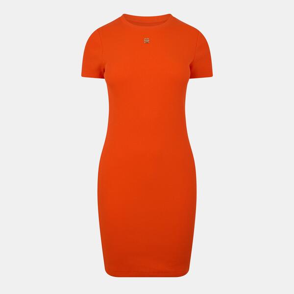 ジバンシー レディース トップス 衣裳 肋筋 GIVENCHY Ribbedress Orange オレンジ色