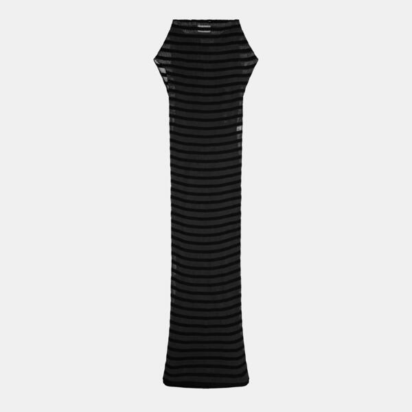 ジャン極点 ゴルチエ レディース トップス 衣裳 Jean Paul Gaultier The Mariniere Striped Black Dress Black 黒いこと