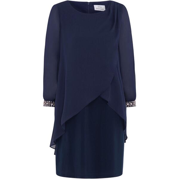 ジーナバッコーニ レディース トップス 衣裳 Gina Bacconi Lexiembellished Sleeves Dress Navy 米国海軍