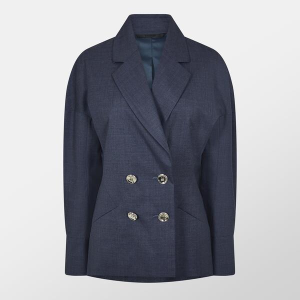 ジバンシー レディース アウター ジャケット・ブルゾン スリムフィット ウール ブレザー GIVENCHY Women's Woolong Sleeve Slim Fit Blazer Denim Blue デニム｜ReVida 店