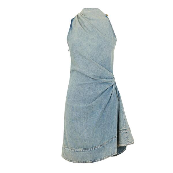 アレキサンダー・マックイーン レディース トップス ワンピース ミニ デニム Alexander McQueen Women's Alex Denimini Dress Light Blue ブルー｜ReVida 店