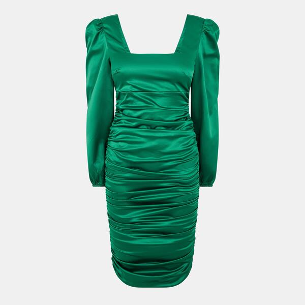 アックス光の都市 レディース トップス 衣装 ギャザー 繻子 AX Parisatin Square Neck Ruchedress Green 緑であること