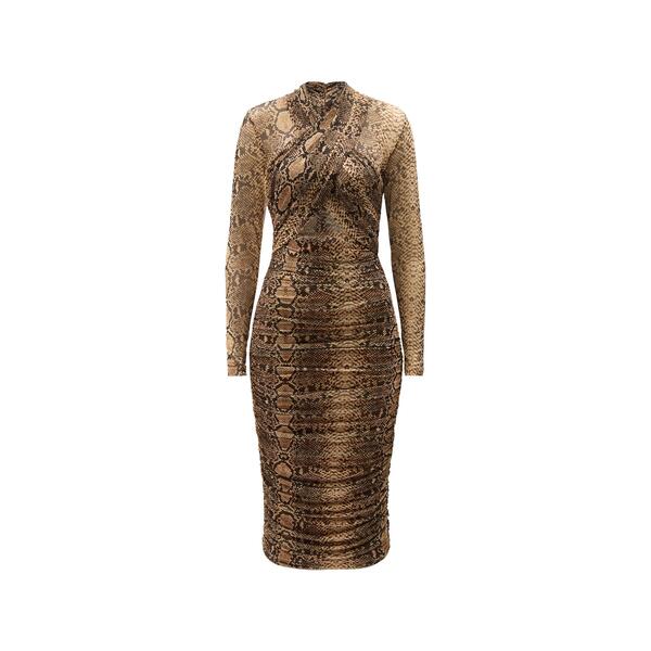 赤ちょうちん点点 レディース トップス 衣装 MIDI Bardot Women\u0027s Aliyah Midi Bodycon Dressnake Skin