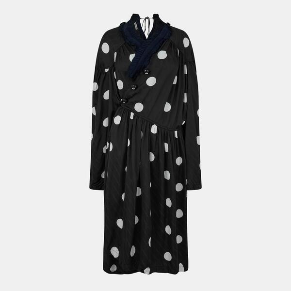 バレンシアガ レディース トップス 衣装 Balenciaga Women\u0027s Wrap Dress Black/White 白いこと