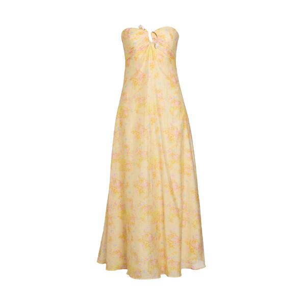 赤ちょうちん点点 レディース トップス ワンピーストラップレス マキシ Bardot Amina Strapless Maxi Dress Floral