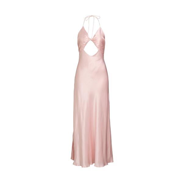 赤ちょうちん点点 レディース トップス 衣装 マキシ ホルター Bardot Women\u0027s Isola Halter Neck Viscose Maxi Dress Pink サクラ色