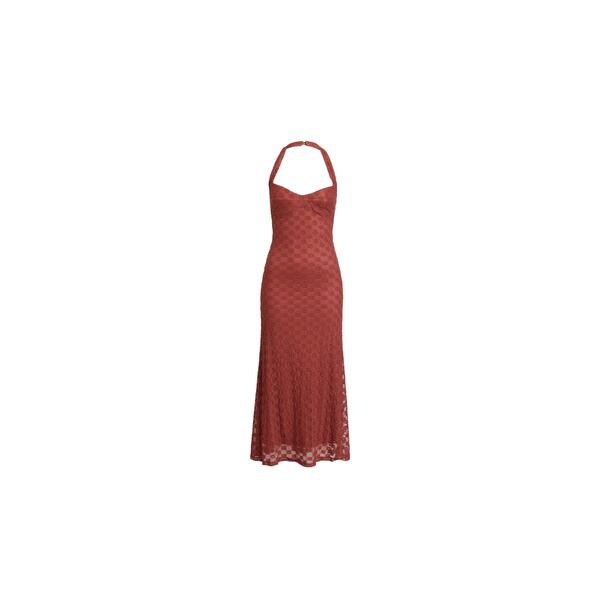 赤ちょうちん点点 レディース トップス 衣装 マキシ ホルター Bardot Womens Mariko Halter Neck Long Maxi Dress Copper