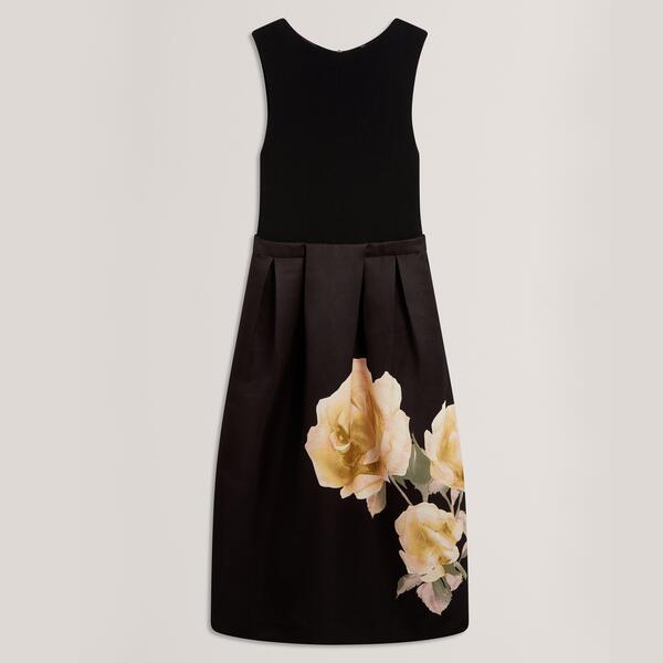 テッドベーカー レディース トップス 衣裳 刷り上げる MIDI Ted Baker Women\u0027s Print Midi Boho Dress BLACK 黒いこと