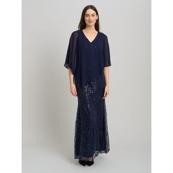 ジーナバッコーニ レディース トップス 衣裳 マキシ Gina Bacconi Lesliembellished Maxi Dress Navy 米国海軍
