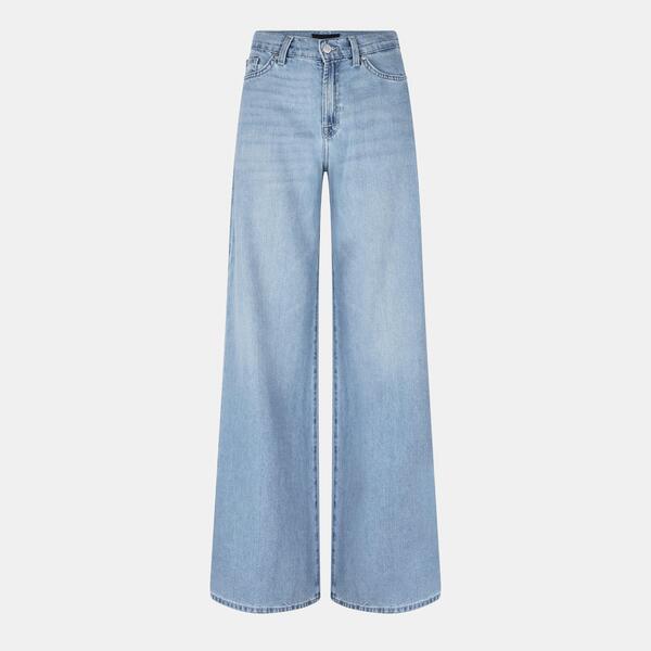 セブンフォーオールマンカインド レディース ボトムス ジーンズズボン下 ワイドレッグ デニム 7 For All Mankind Women\u0027s Lotta Wide Leg Jeans Light Blue 青み
