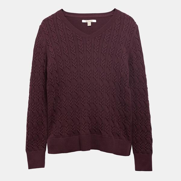 バブアー レディース アウター カーディガン Vネック ニット Barbour Hampton V-Necknit Black Cherry ブラック｜ReVida 店