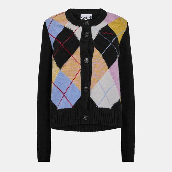 ガニー レディース アウター ジレー 編み物 Ganni Women\u0027s Mix Knitted Cardigan Multicolour マルチ色合い