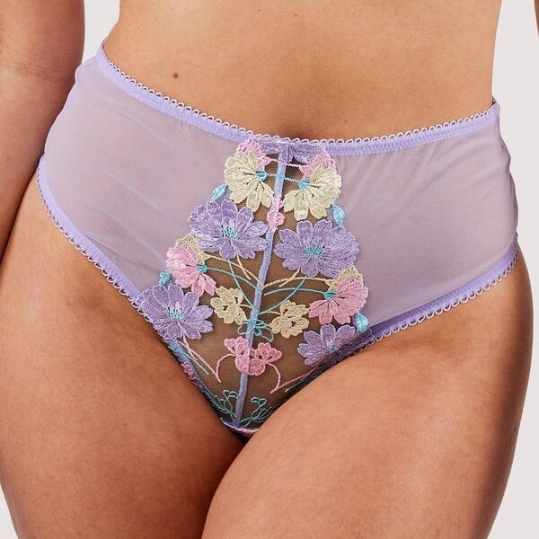 プレイフルプロミス レディース アンダー御召しもの ズボン下 Playful Promises Luna Pastel Embroidery High Waisted Thong Pink さくら色