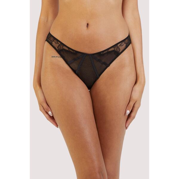 プレイフルプロミス レディース アンダー御召しもの ズボン下 スピード競技 Playful Promises Felicity Hayward Fairfield Black Fishnet And Lace Black 黒いこと