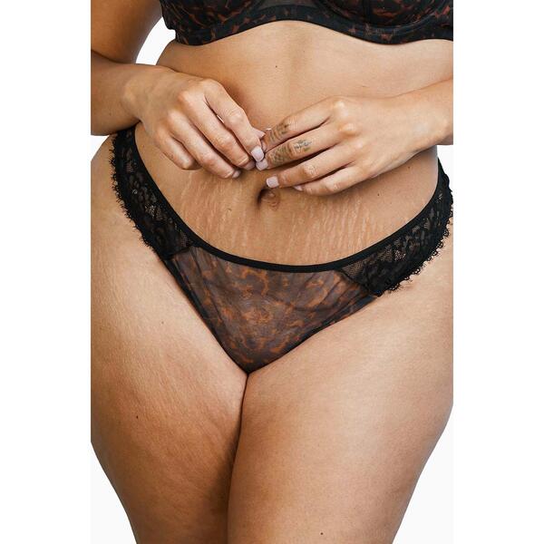 プレイフルプロミス レディース アンダー御召しもの ズボン下 スピード競技 Playful Promises Rosalyn Black Tortoise Shellace Brazilian Brief Black 黒いこと