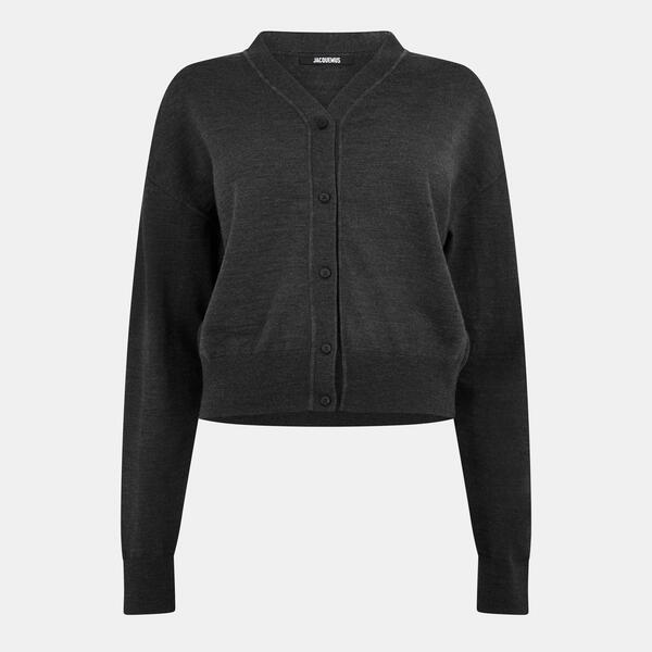 ジャクエムス レディース アウター ジレー 編み物 Jacquemus Women\u0027s Fine Knit Cardigan Dark Grey 薄墨色