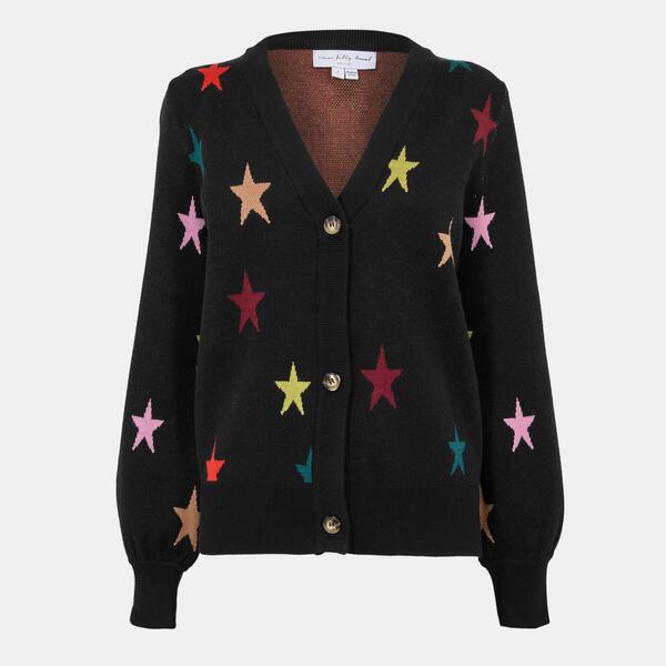 ネバーフリードレスド レディース アウター ジレー 編み物 Never Fully Dressed Women\u0027star Knit Cardigan Black 黒いこと
