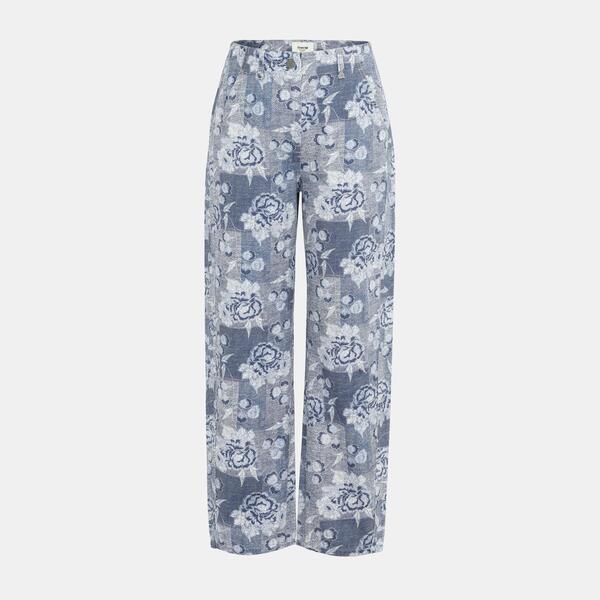ファイヤートラップ レディース ボトムス ジーンズズボン下 刷り上げる デニム Firetraprint Jeans Ladies Blue Floral 青み