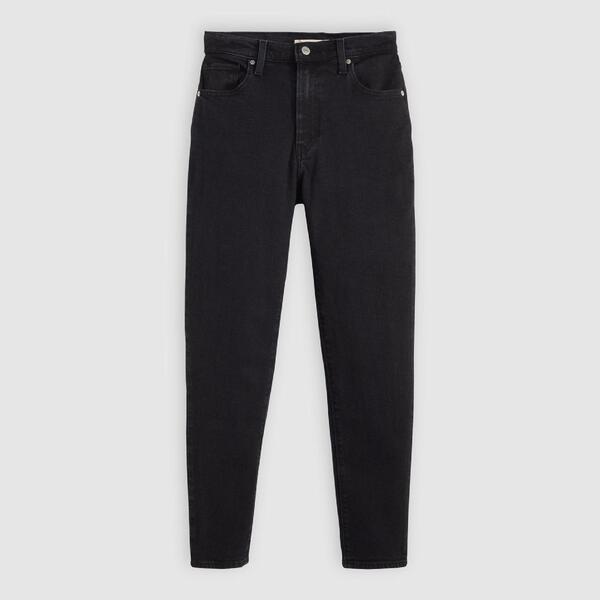リーヴァイズジーンズ レディース ボトムス ジーンズズボン下 引っ切り無い デニム Levis Women\u0027s Heavyweight Mom Fit Straight Leg Jeans Flash Black 黒いこと