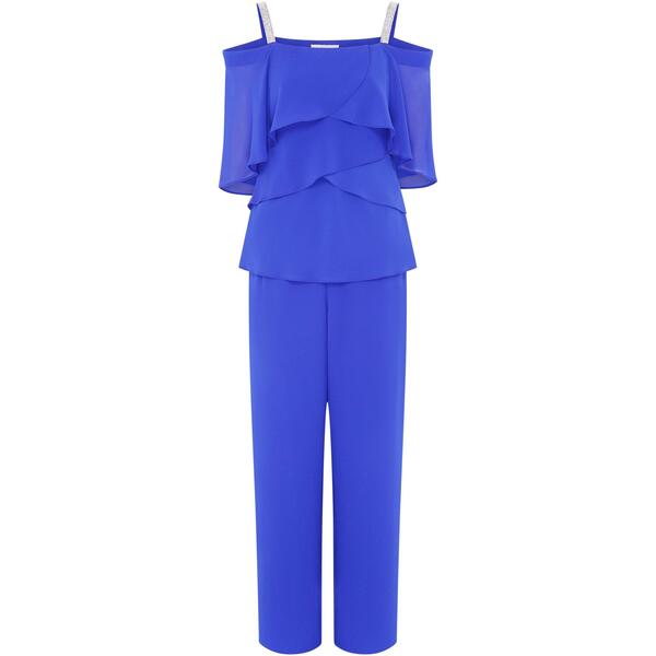 ジーナバッコーニ レディース トップス 衣裳 Gina Bacconi Darla Frill Top Trouser Set Royal