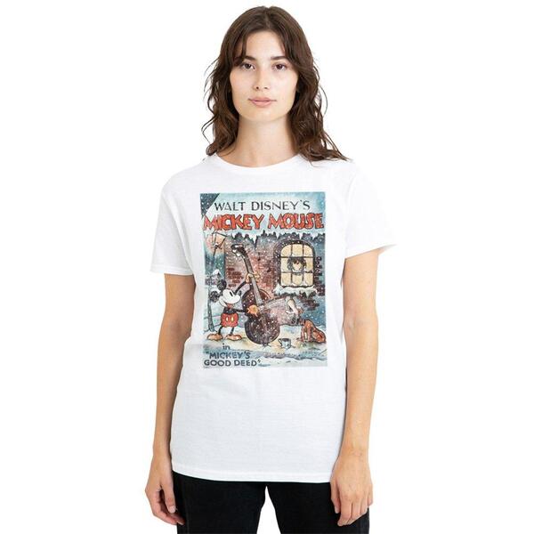 ウォルトディズニー レディース トップス プルオーバー ヴィンテージ Disney Mickey Mouse Vintage Poster Christmas Goodeed Wo White 白いこと